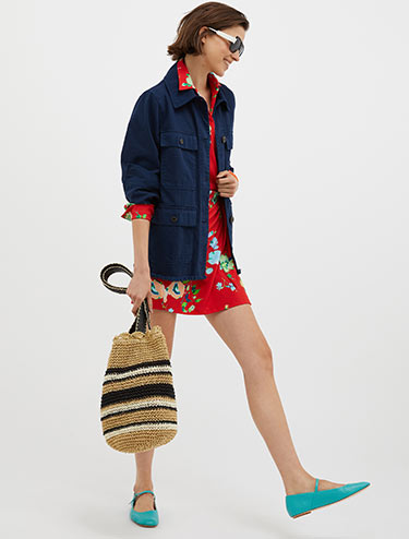 Cotton-drill field jacket - midnight blue - MAX&Co.
