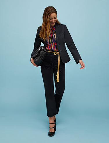 Double-breasted stretch blazer - black - MAX&Co.